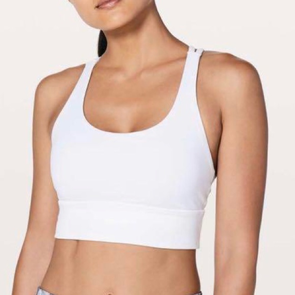 Lululemon EUC Energy Long Line Bra size 10 White